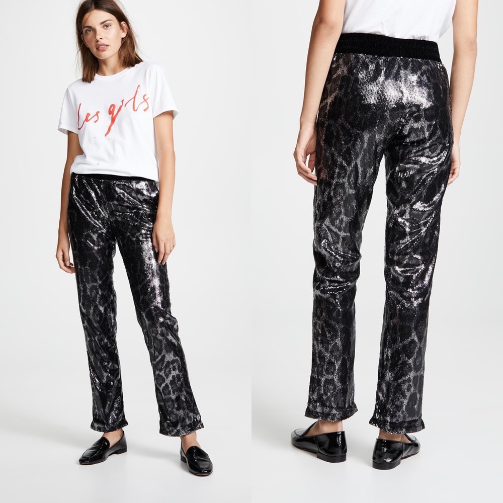 NWT RtA Ash Leopard Sequin Joggers